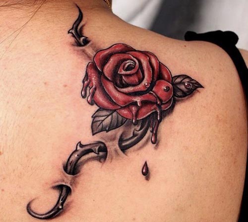 rose thorns tattoo design