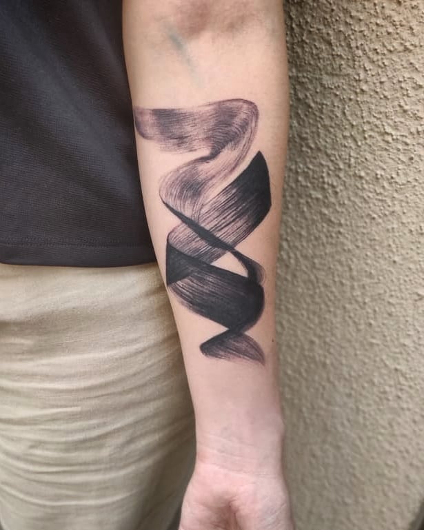 abstract air tattoo brush stroke tattoo