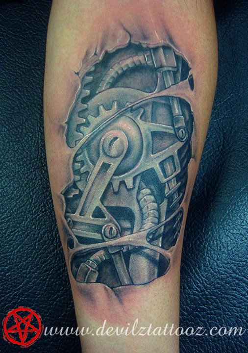 Biomechanical Tattoo on forearm done at xpose tattoos jaipur