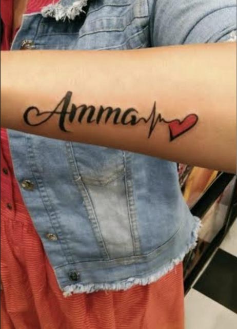 amma tattoo with heart
