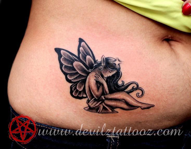 angel with wings tattoo