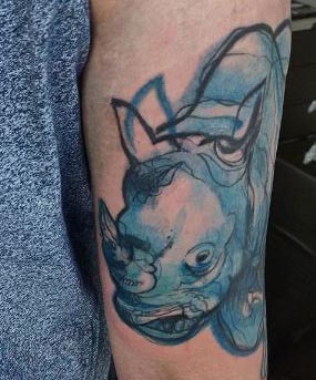 blue rhino tattoo design