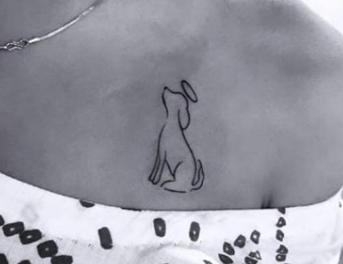 dog with a halo tattoo design
