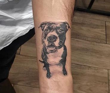 happy doggo tattoo design