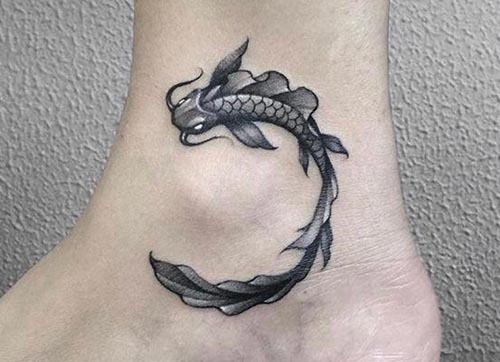 fish tattoo on ankle