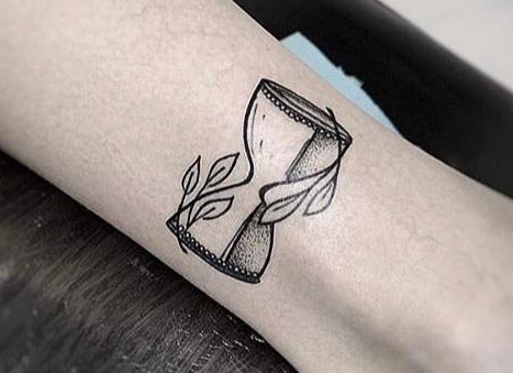 hourglass tattoo on ankle