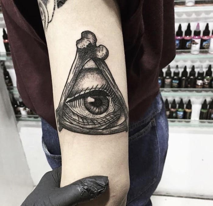 illuminati tattoo design on arm