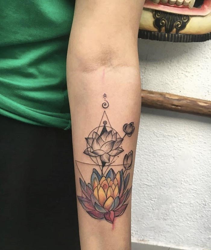 lotus geometry tattoo