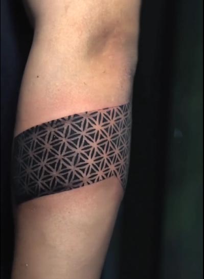 metatrons cube sacred geometry japanese asanoha pattern tattoo male forearm 2