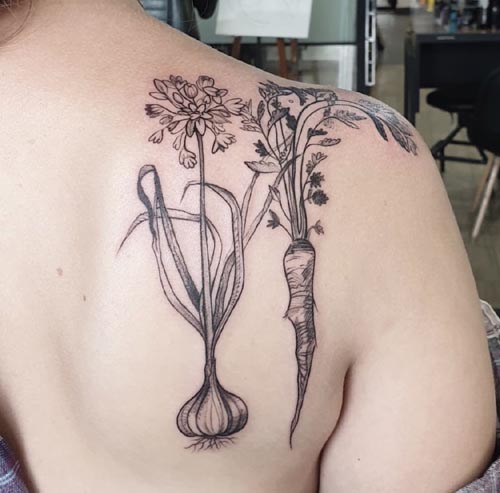 root vegetables tattoo design