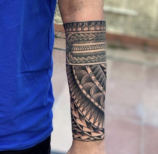 armband freehand tattoo polynesian samoan half sleeve