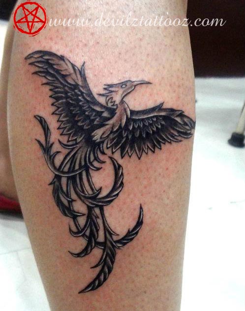 phoenix black and gray tattoo art
