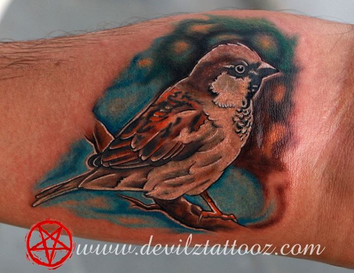 sparrow bird tattoo