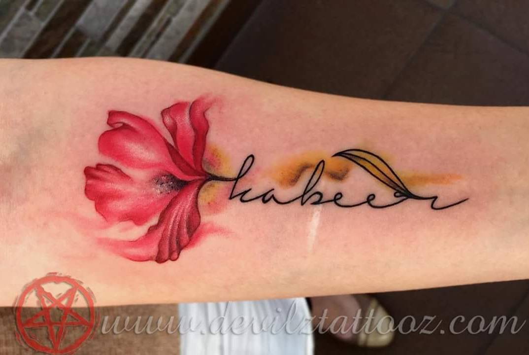 female hand kabeer name tattoo