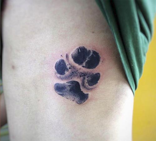 paw tattoo design purple