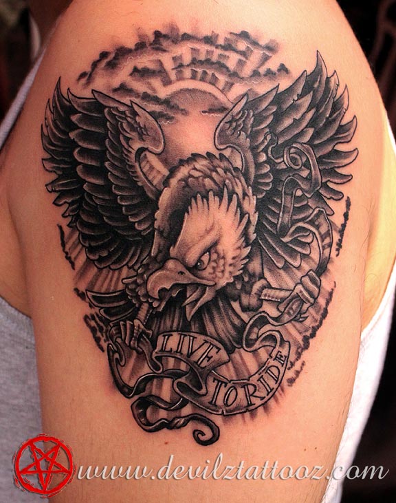 eagle harley davidson biker tattoo
