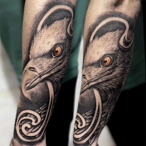 eagle tattoo realism outer forearm