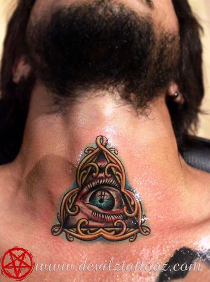 eye illuminati tattoo coloured