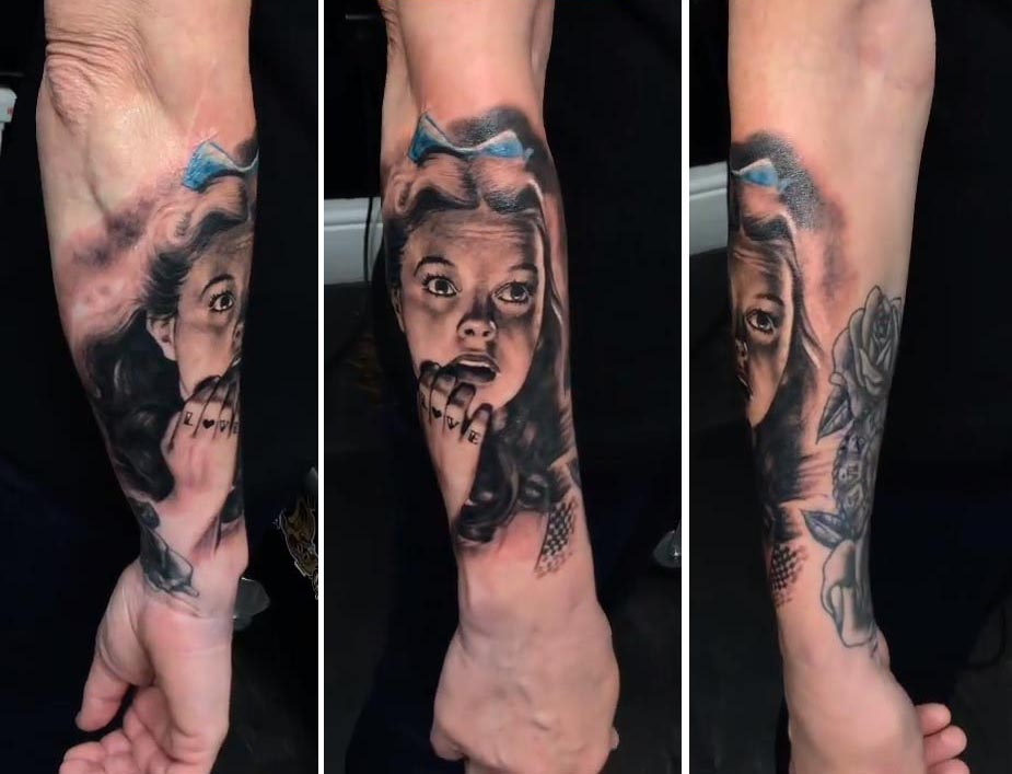 armband daughter's love portrait tattoo