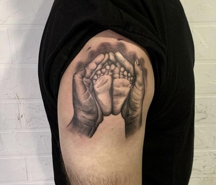 daughters footprint tattoo