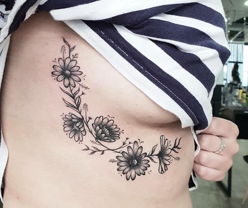 flower chain tattoo design