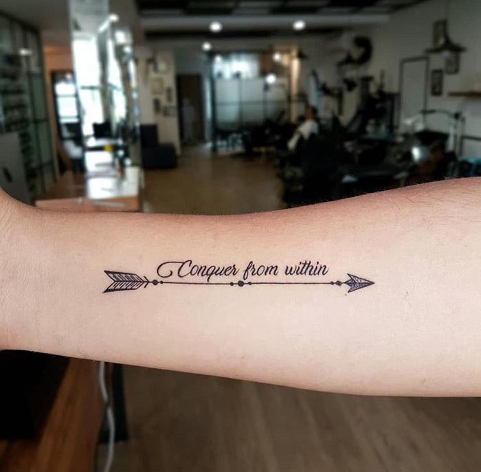 arrow quote tattoo