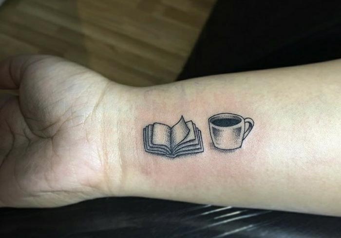 coffee and book tattoo