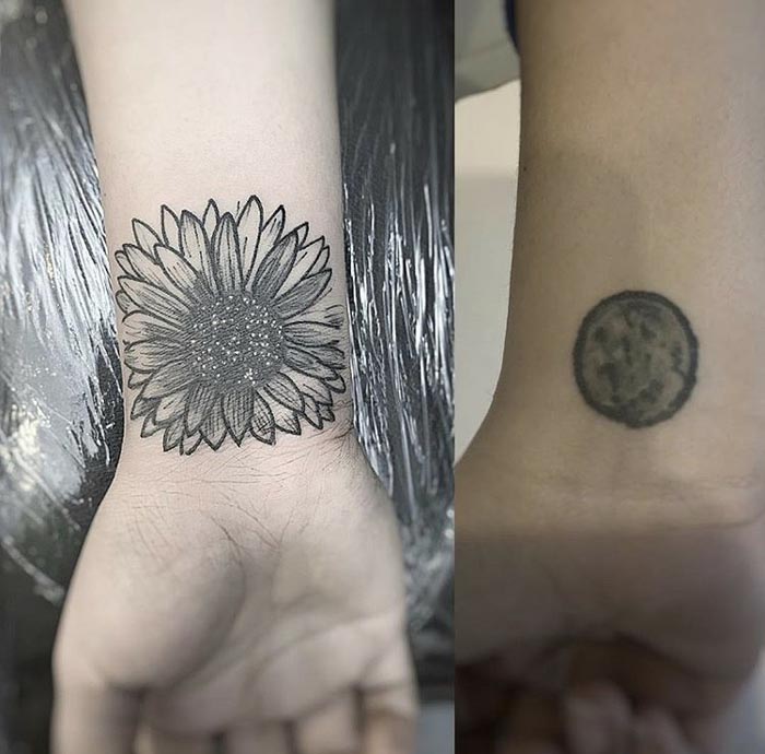 cover up flower tattoo