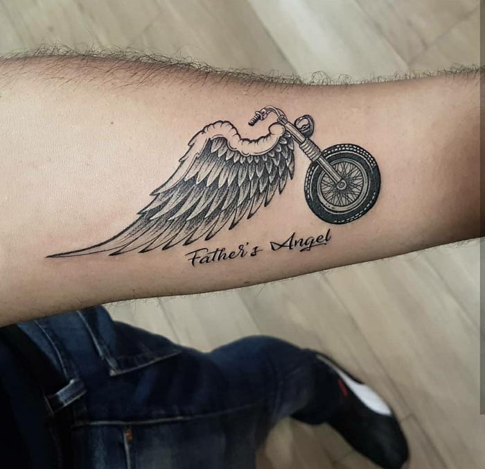 father's angel tattoo design