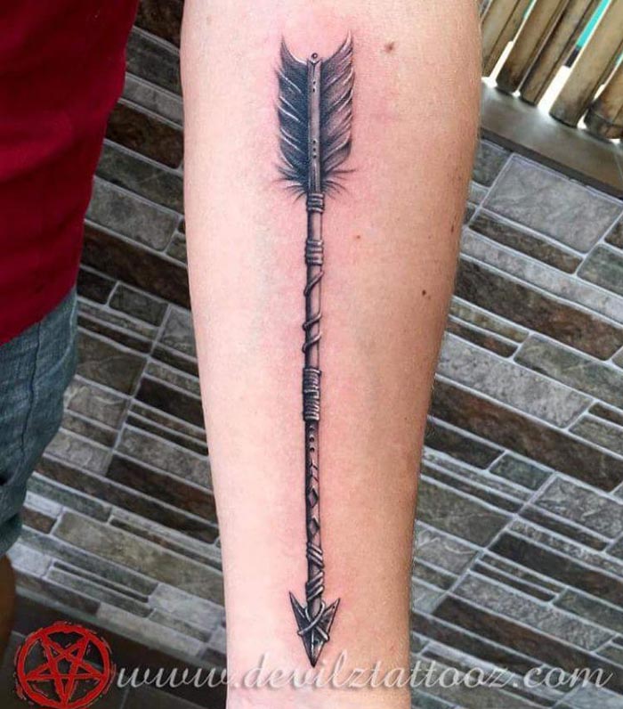 feathered arrow tattoo