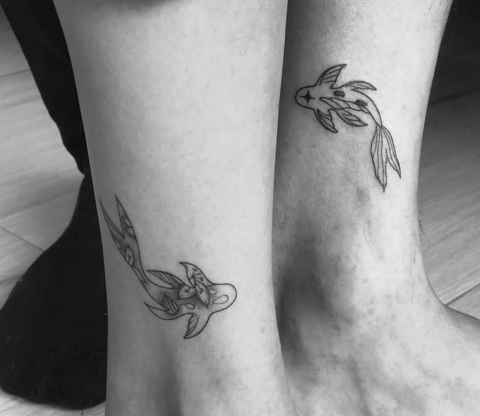 tattoo twinning koi fish