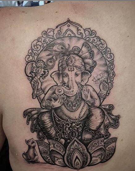 ganesha mandala tattoo back shoulder