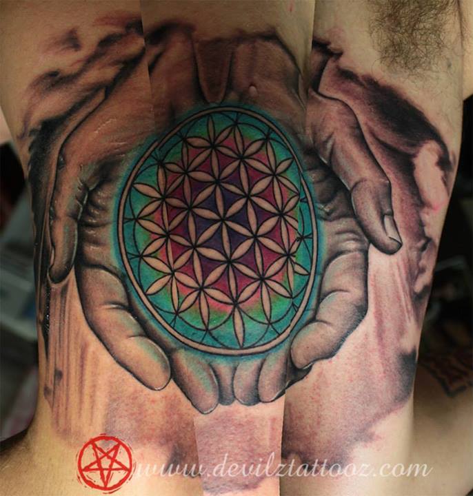 hands of god circle of life tattoo