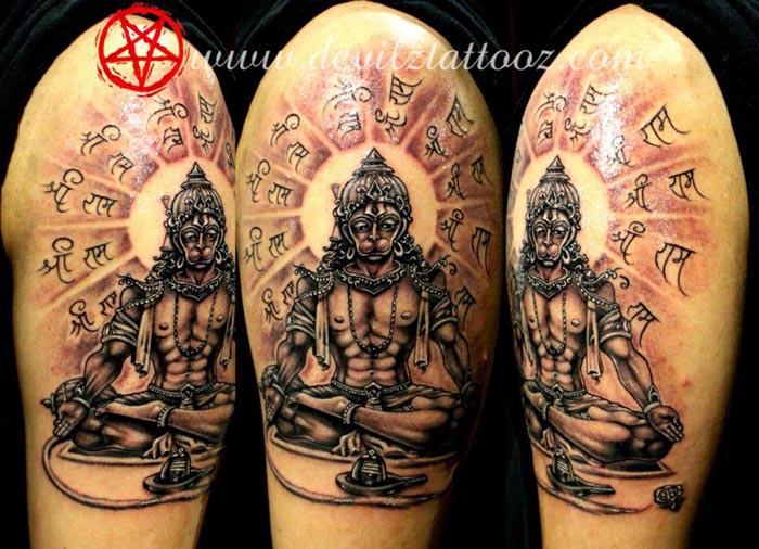 God Hanuman Raksha Mantra Temporary Tattoo Waterproof For Male and Female  Temporary Body Tattoo : Amazon.in: Beauty