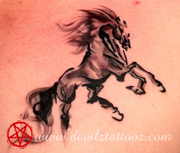 horse watercolor tattoo art