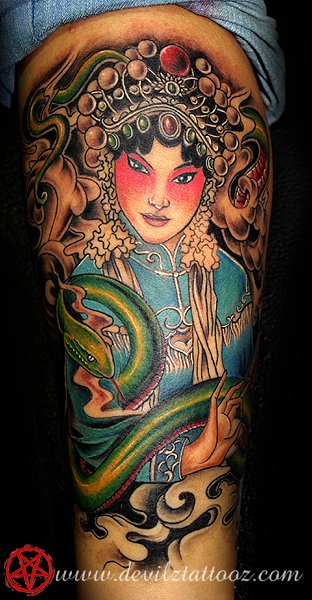 Japanese geisha tattoo design