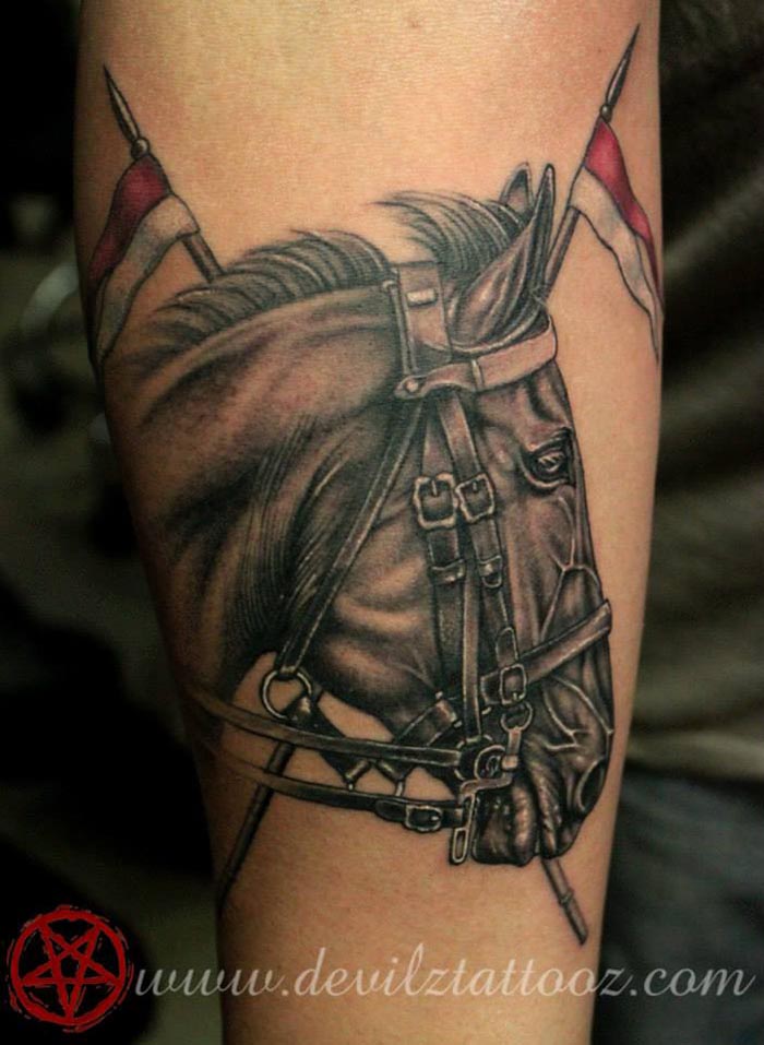 army horse tattoo