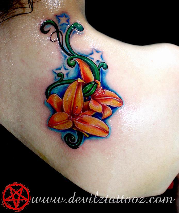 lily custom color tattoo