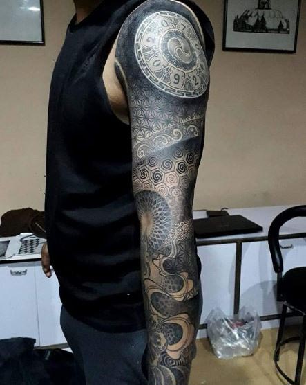 full sleeve mandala tattoo
