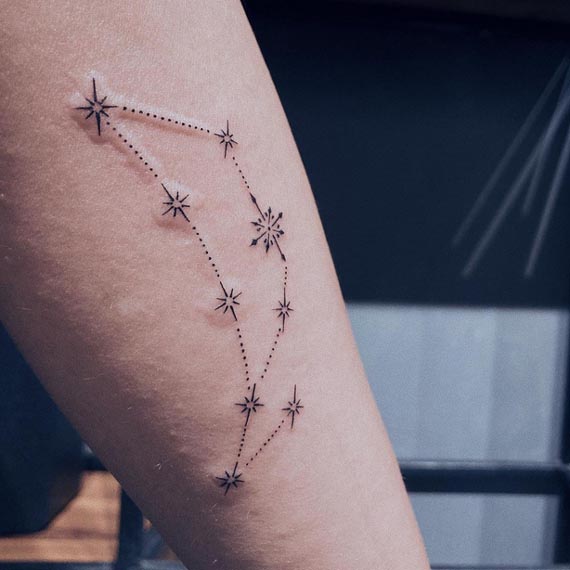 constellation zodiac tattoo design female forearm