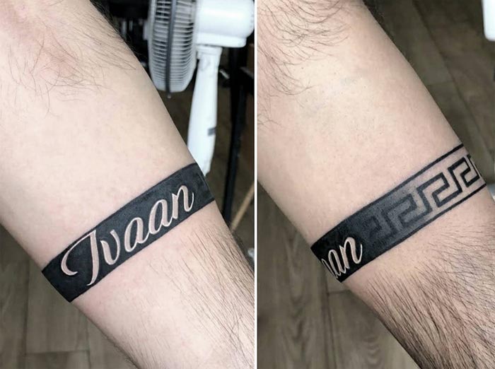 ivaan name tattoo armband