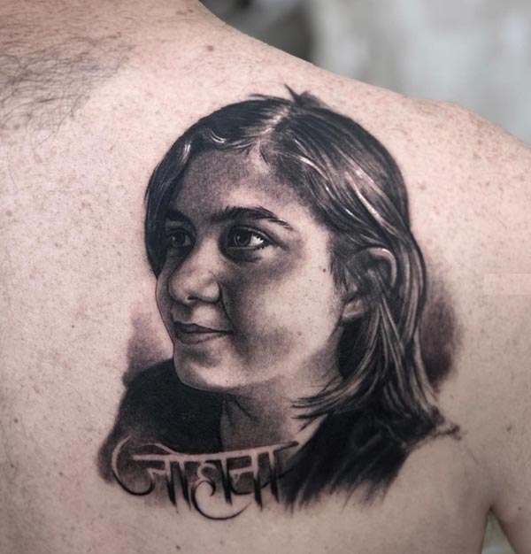 johana name shoulder tattoo daughter love