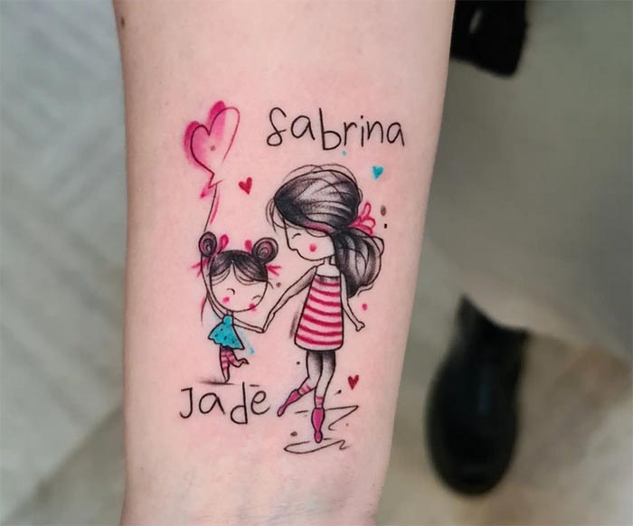 sabrina jade mother daughter name tattoo
