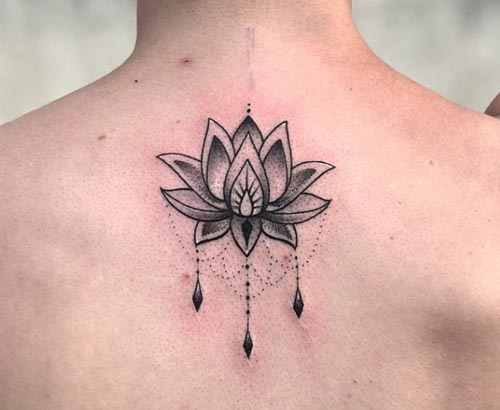 dotted lotus tattoo design