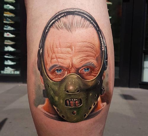 hannibal portrait tattoo on Leg