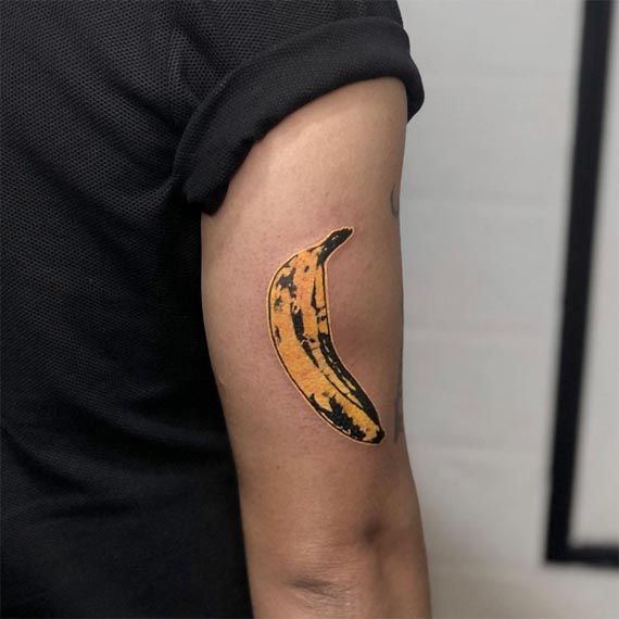 banana fruit tattoo design color male bicep