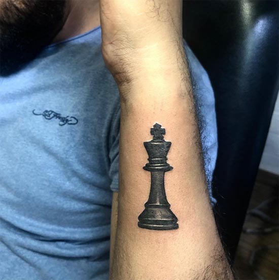 chess queen tattoo designs male hand forearm blackwork