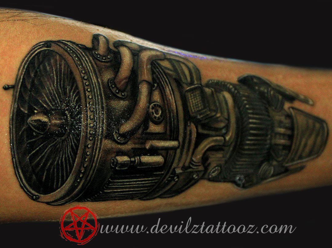 jet engine tattoo