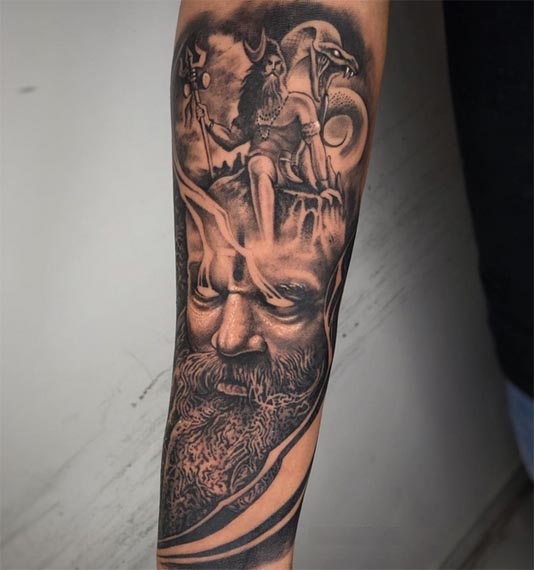 shiva aghori tattoo design male forearm