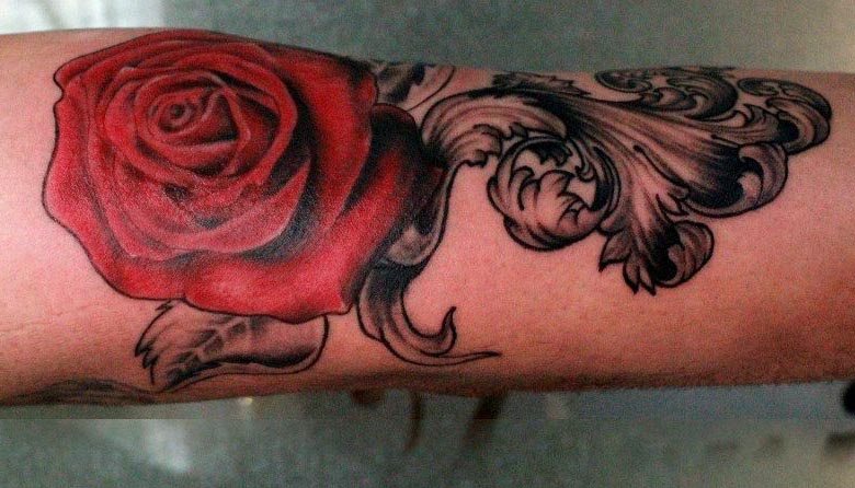 rose filigree tattoo